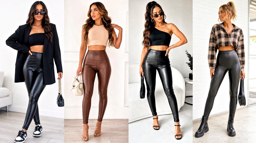 20 Leather Leggings Crop Tops for Bold Going-Out Style Ideas
