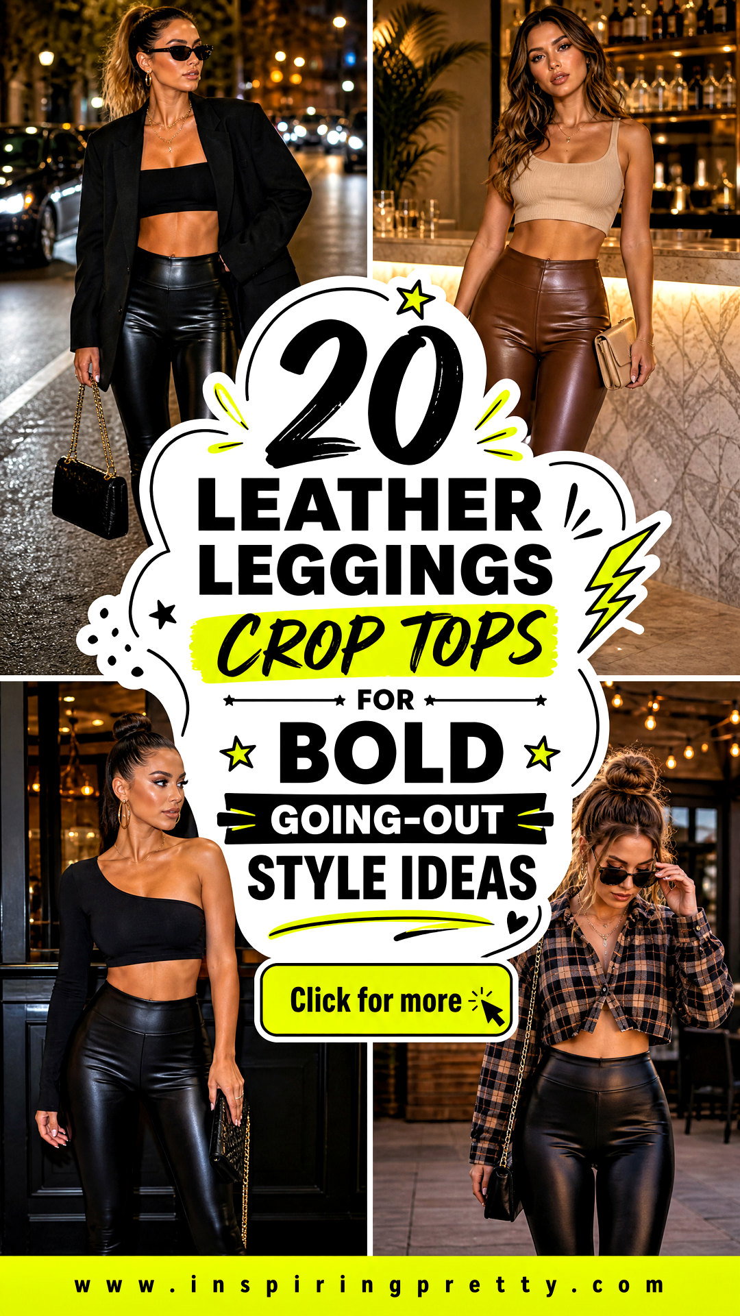 20 Leather Leggings Crop Tops for Bold Going-Out Style Ideas - 20 Leather Leggings Crop Tops for Bold Going-Out Style Ideas