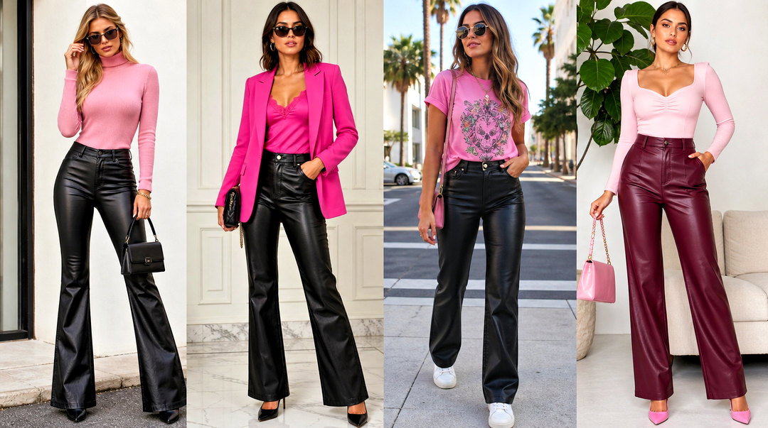 20 Leather Pants Pink Tops Ideas for a Bold Color-Pop Look