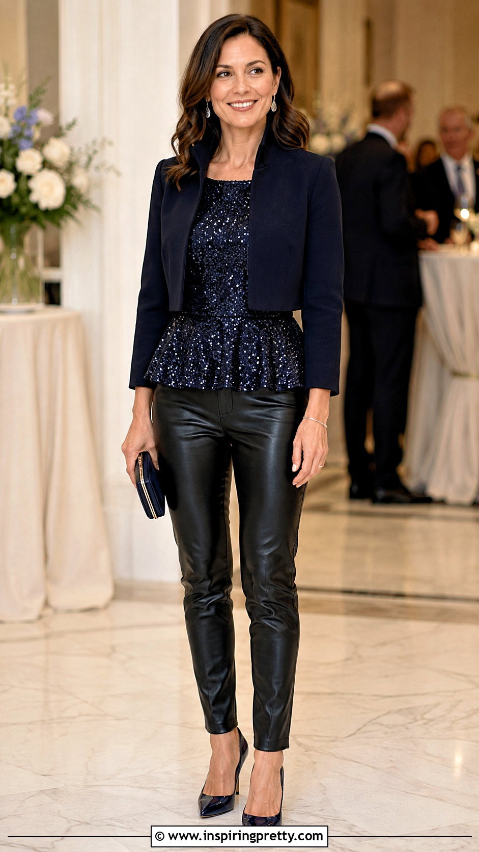 Leather Pants With Sequin Peplum Top - 20 leather pants sequin tops