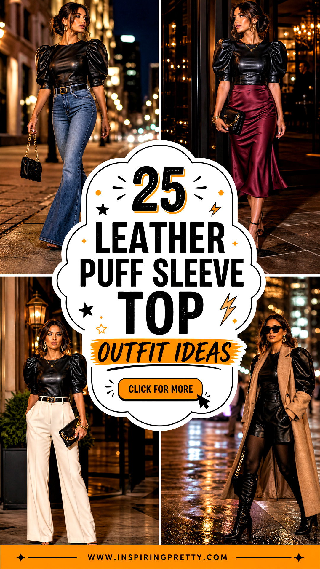 25 Leather Puff Sleeve Top Outfit Ideas for Bold Party Style - 25 Leather Puff Sleeve Top Outfit Ideas for Bold Party Style