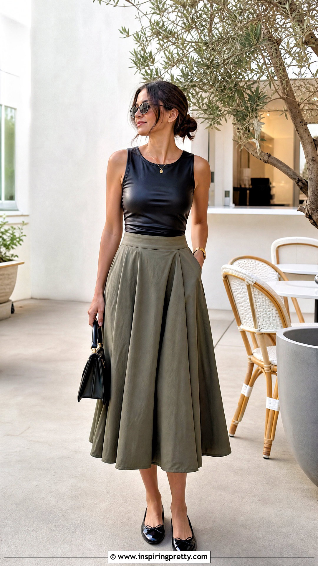 Leather Tank Top With Midi Skirt - How To Style Leather Tops (25 Ways)