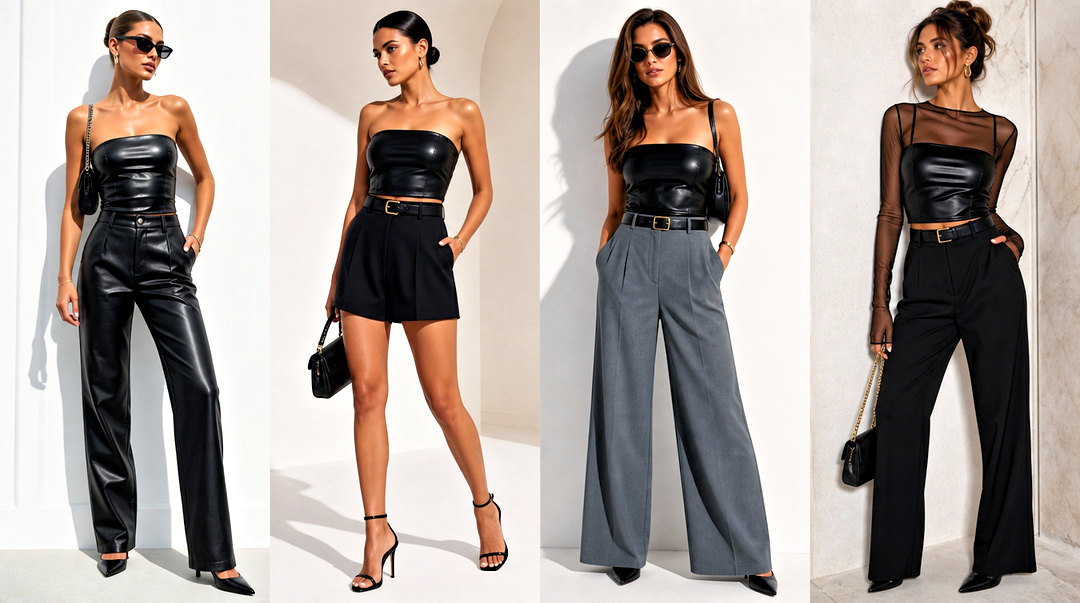 20 Leather Tube Top Zara Outfit Ideas Chic Night-Out Looks