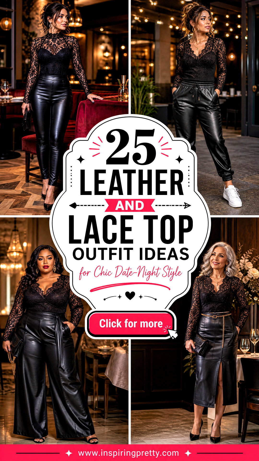 25 Leather and Lace Top Outfit Ideas for Chic Date-Night Style - 25 Leather and Lace Top Outfit Ideas for Chic Date-Night Style