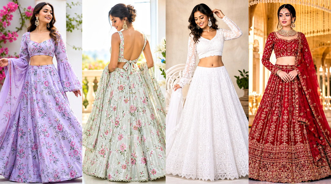 50 Lehenga Blouse Designs Crop Tops Outfit Ideas for Weddings