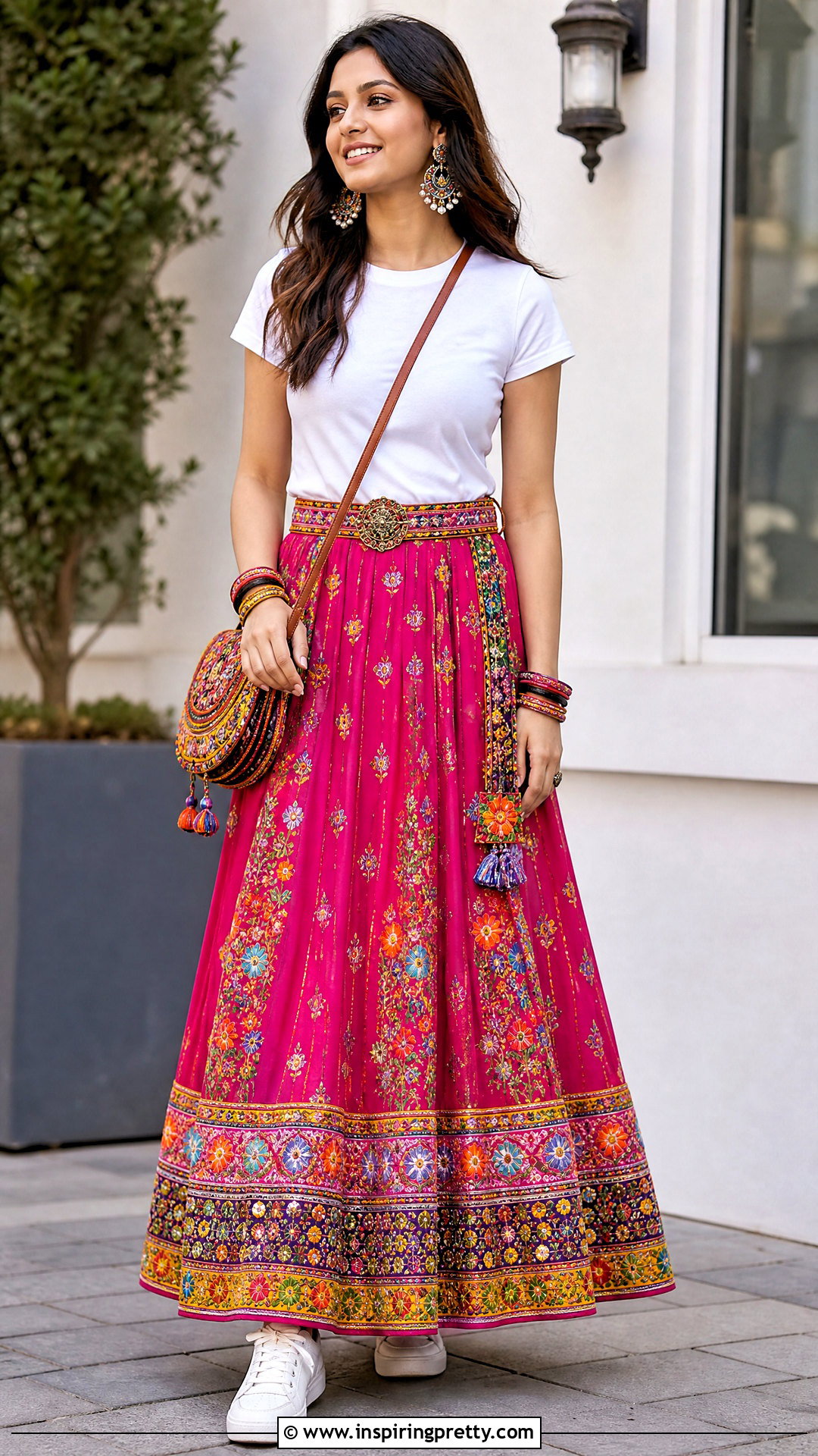 Lehenga Skirt And T Shirt Indian Outfit - 50 skirt and top indian outfits