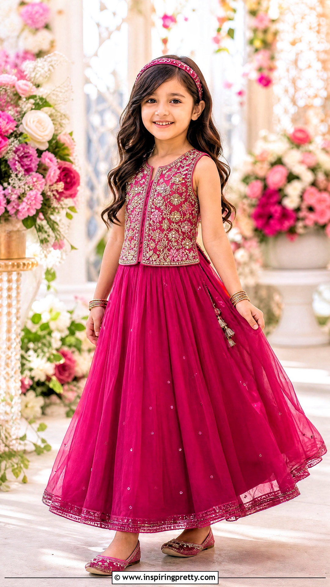 Lehenga Skirt With Embroidered Top - 50 kids skirt top designs