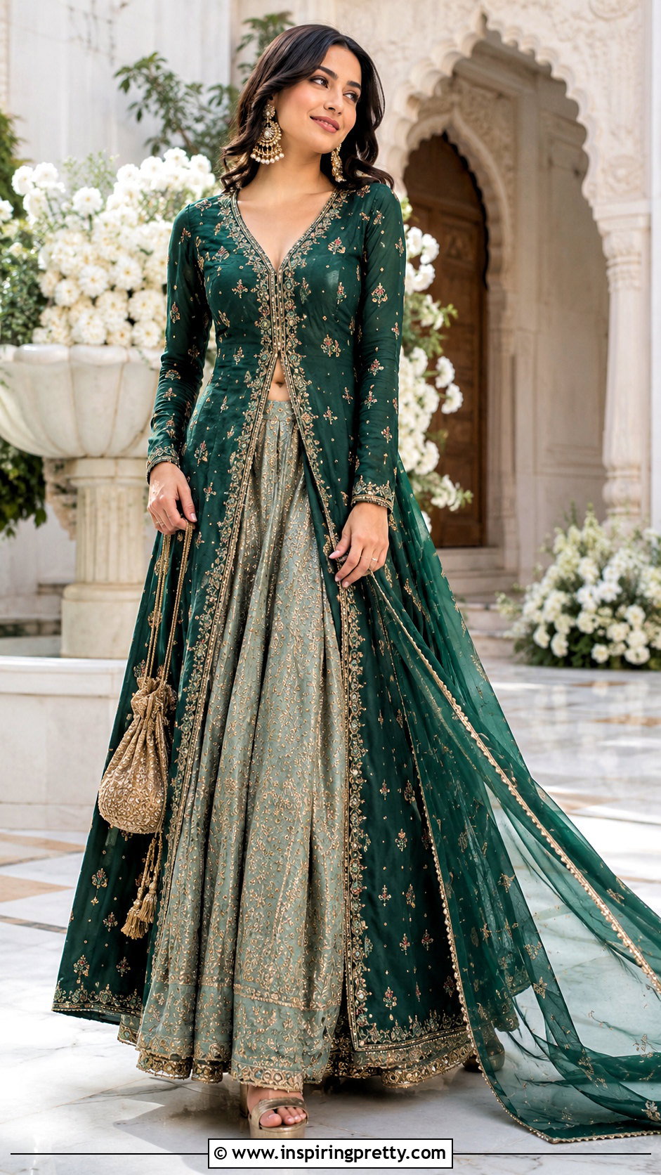 Lehenga With Long Anarkali Top - 50 Lehenga With Long Top outfit ideas