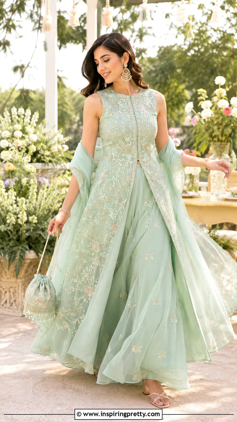 Lehenga With Sleeveless Long Top - 50 Lehenga With Long Top outfit ideas