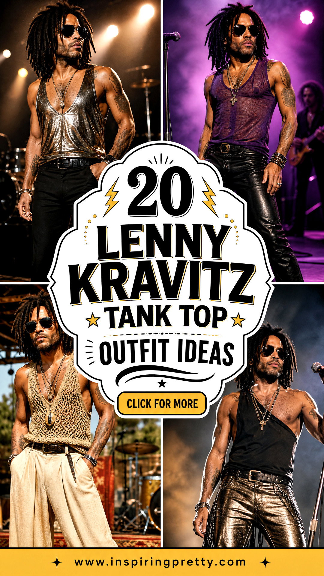 20 Lenny Kravitz Tank Top Outfit Ideas Rock-Chic Looks - 20 Lenny Kravitz Tank Top Outfit Ideas: Rock-Chic Looks