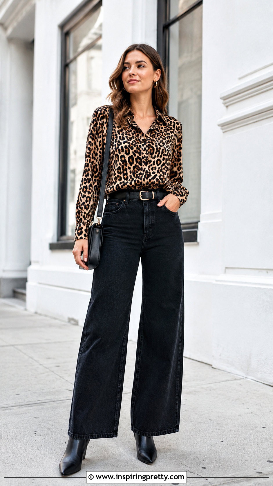 Leopard Print Top With Black Jeans - What Tops Go With Black Jeans (25 Ways)