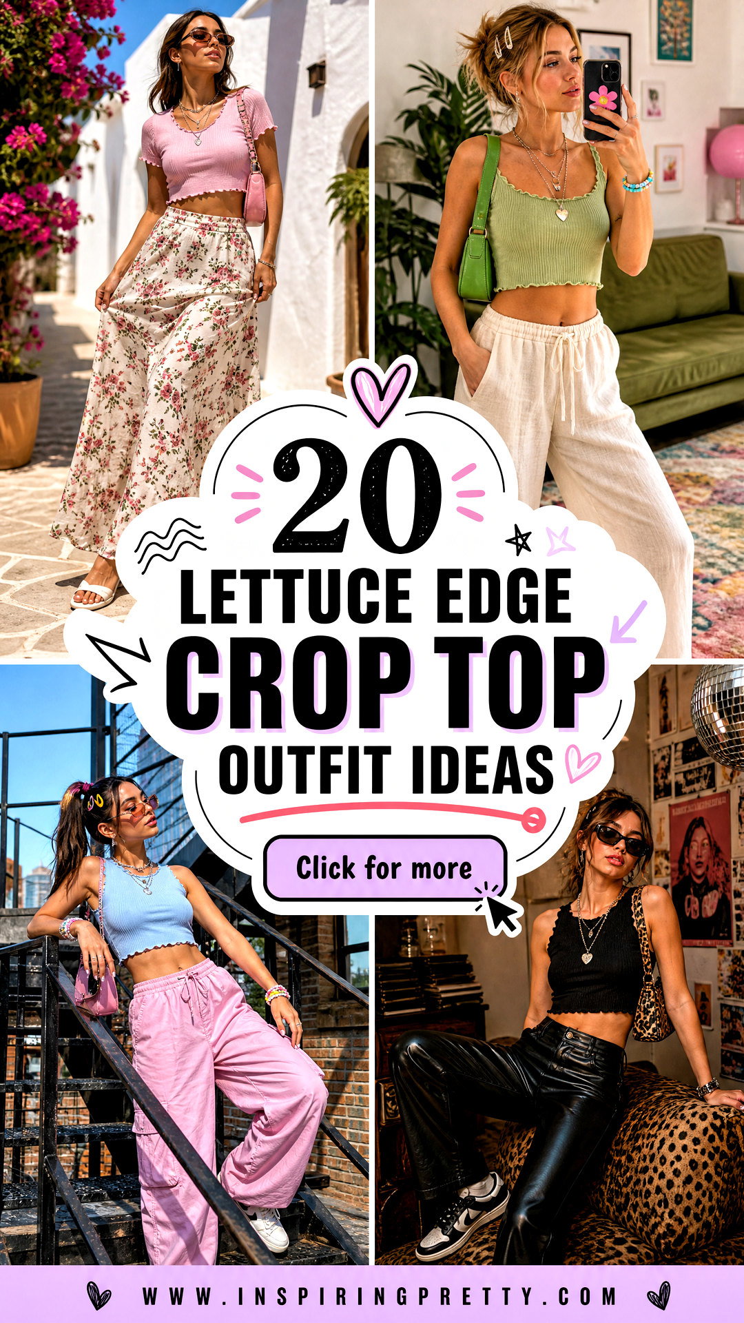 20 Lettuce Edge Crop Top Outfit Ideas Cute Y2K Looks - 20 Lettuce Edge Crop Top Outfit Ideas: Cute Y2K Looks