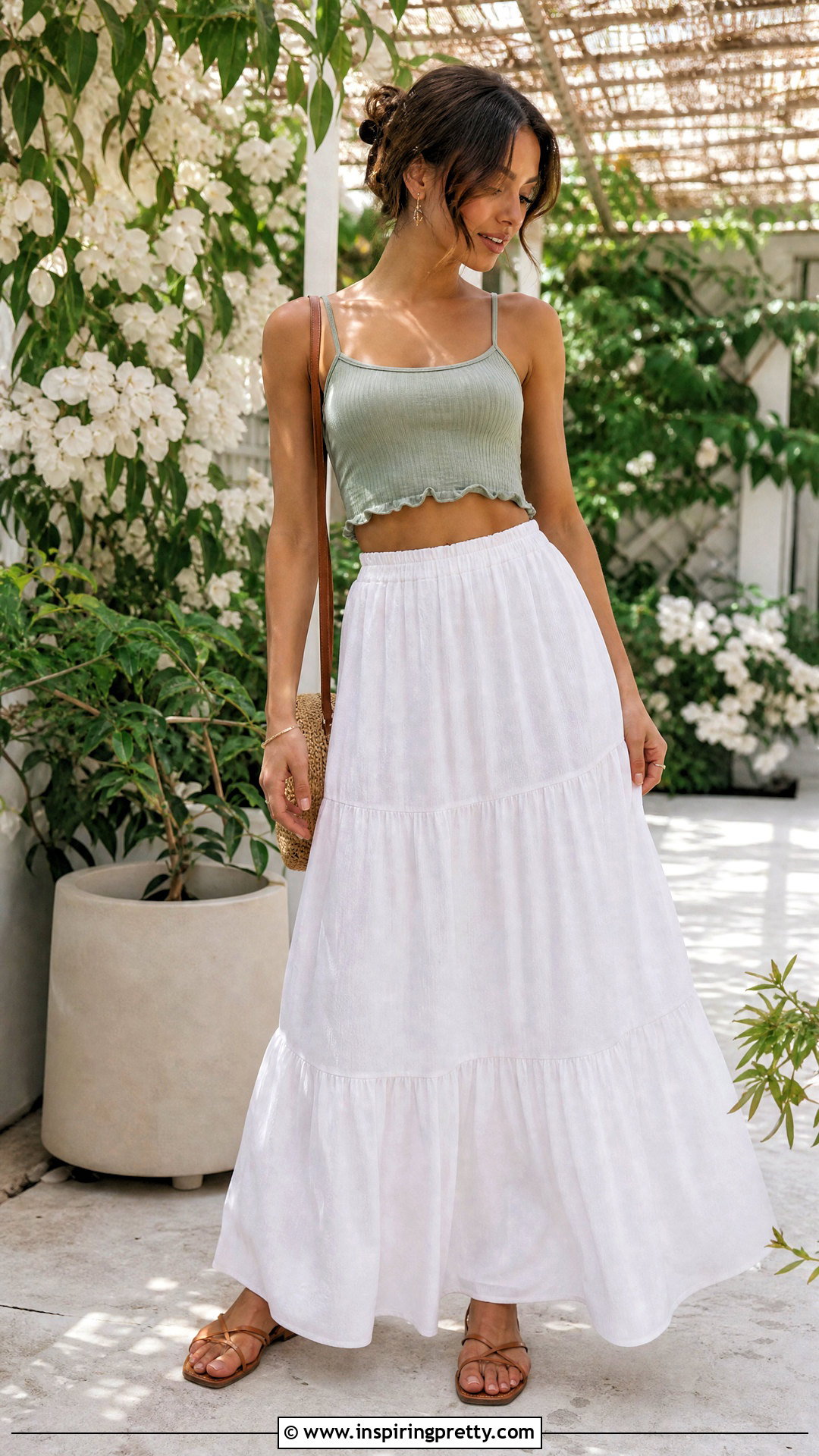 Lettuce Hem Bodysuit Crop Top With A Maxi Skirt - 25 Bodysuit To Crop Top Hacks