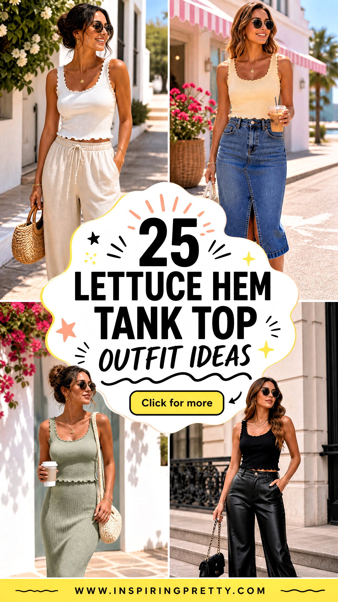 25 Lettuce Hem Tank Top Outfit Ideas for Cute Summer Looks - 25 Lettuce Hem Tank Top Outfit Ideas for Cute Summer Looks