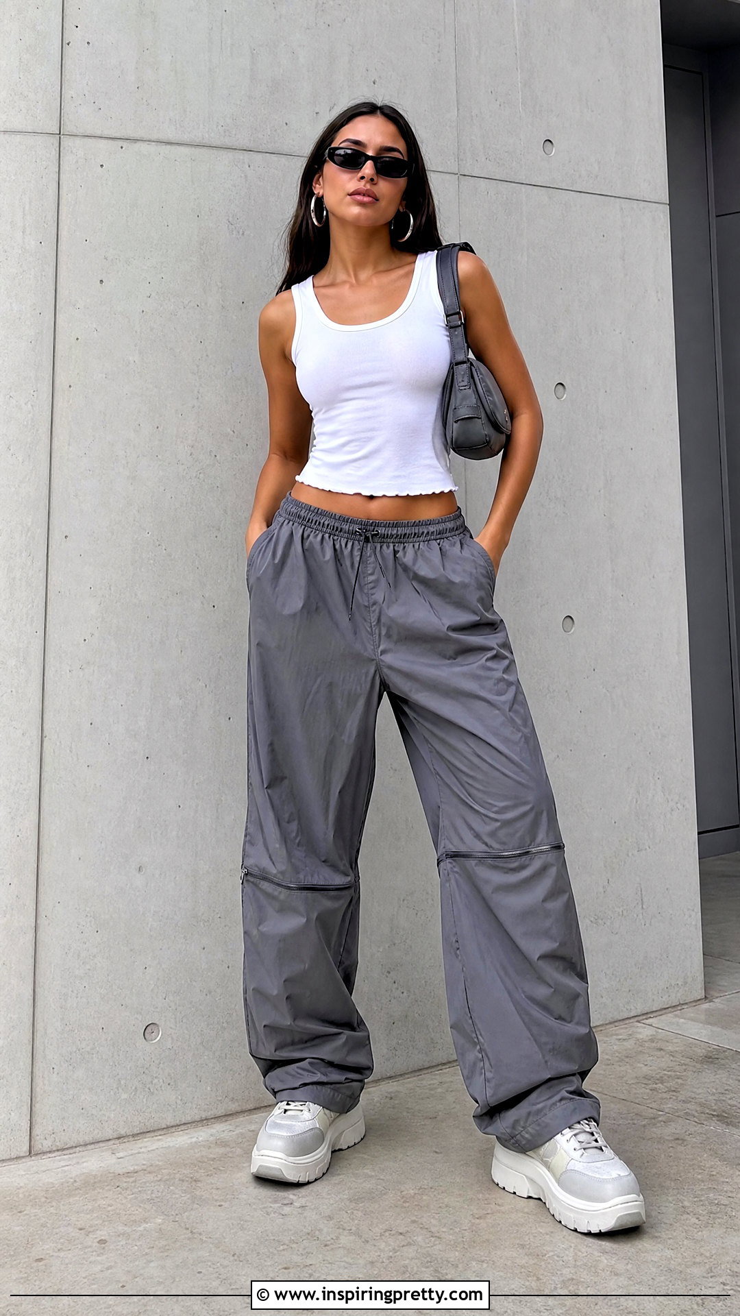 Lettuce Hem Tank Top With Parachute Pants - 25 Lettuce Hem Tank Top outfit ideas