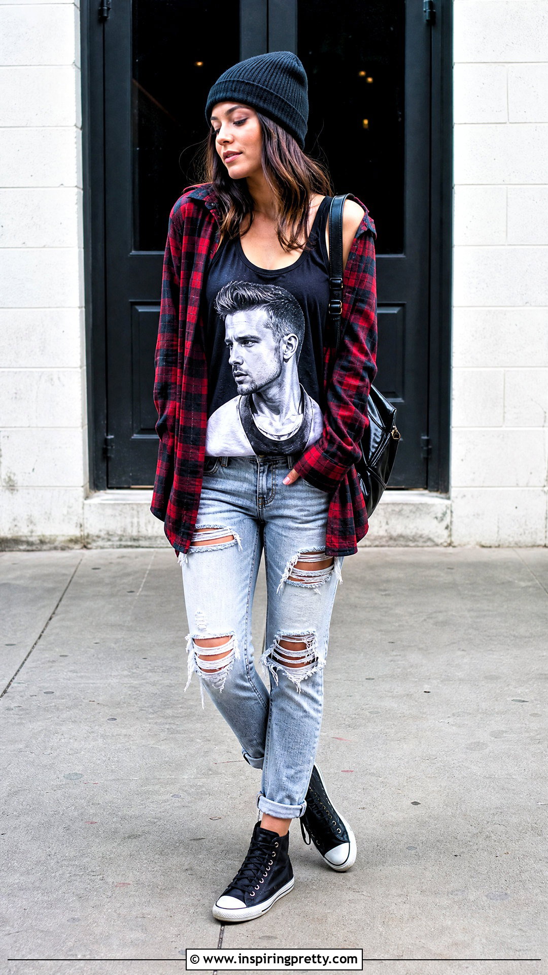 Liam Payne Tank Top With Flannel And Ripped Jeans - 25 Liam Payne Tank Top outfit ideas