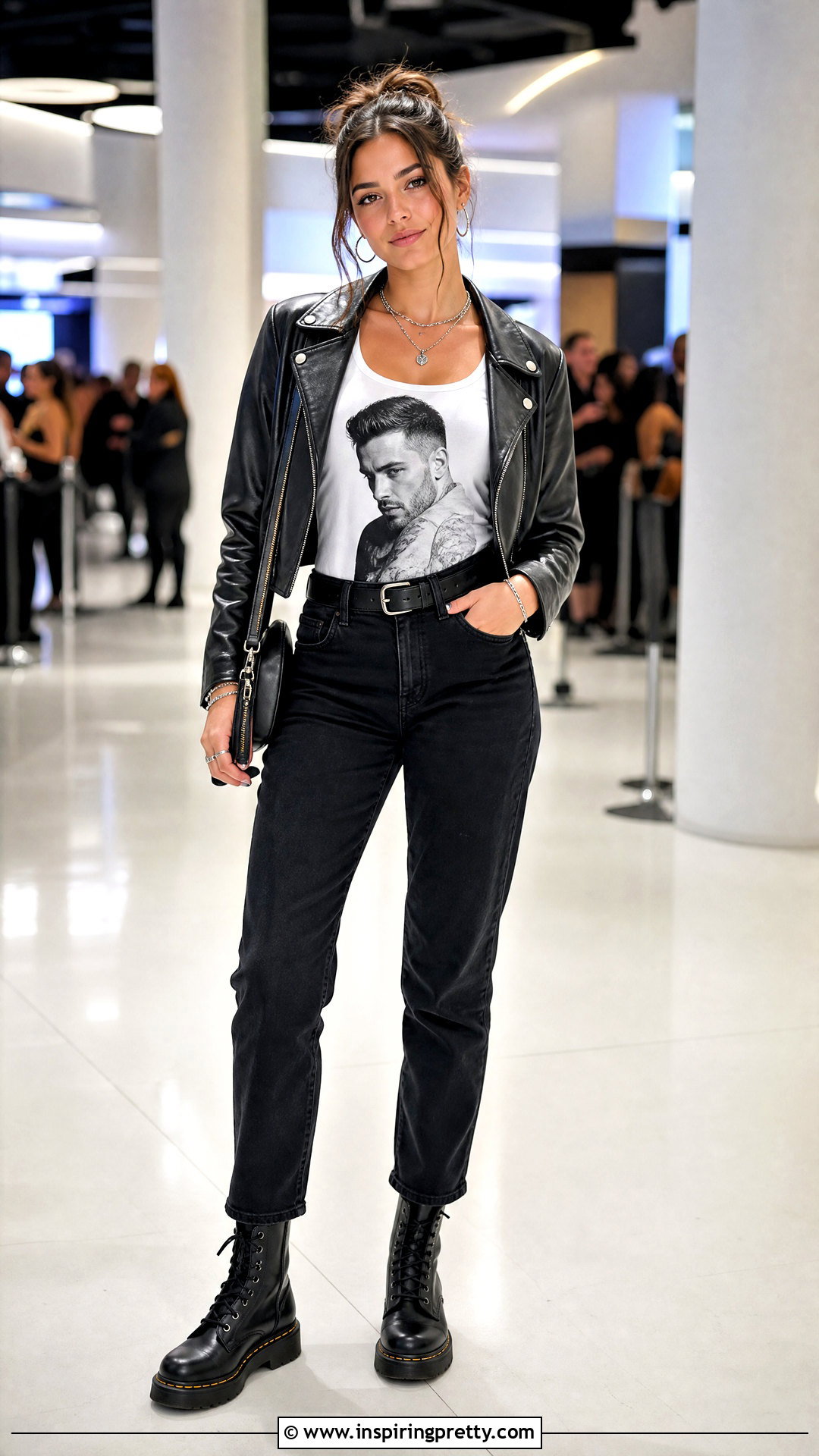 Liam Payne Tank Top With Moto Jacket And Black Jeans - 25 Liam Payne Tank Top outfit ideas