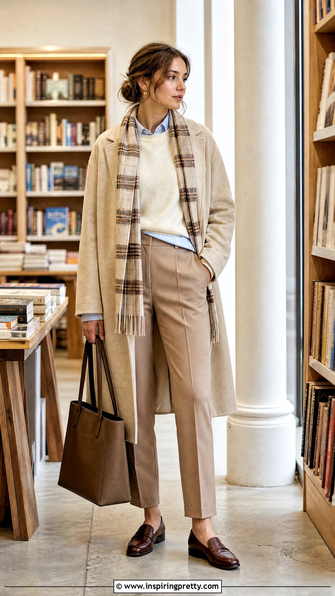 Light Academia Cream Sweater Outfit - 50 winter tops aesthetics