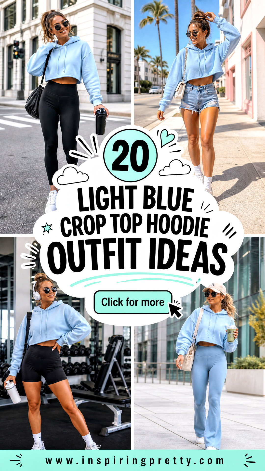 20 Light Blue Crop Top Hoodie Outfit Ideas Cozy Street Style - 20 Light Blue Crop Top Hoodie Outfit Ideas: Cozy Street Style