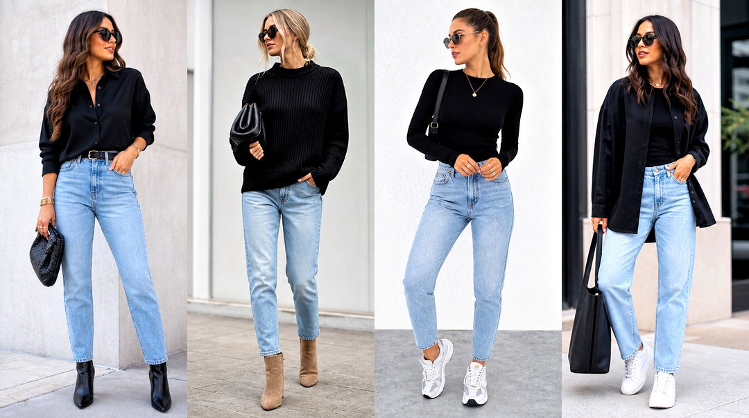 20 Light Blue Jeans Black Top Men: Sharp Smart-Casual Looks
