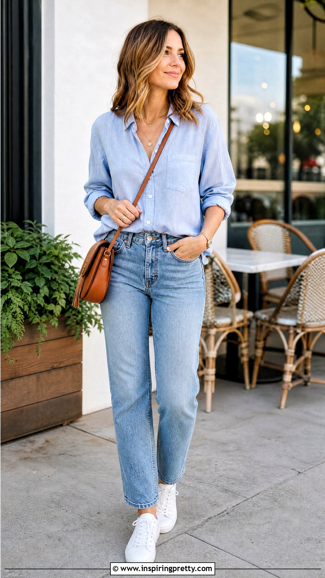 Light Blue Top And Straight Leg Jeans - 50 light blue top outfit ideas