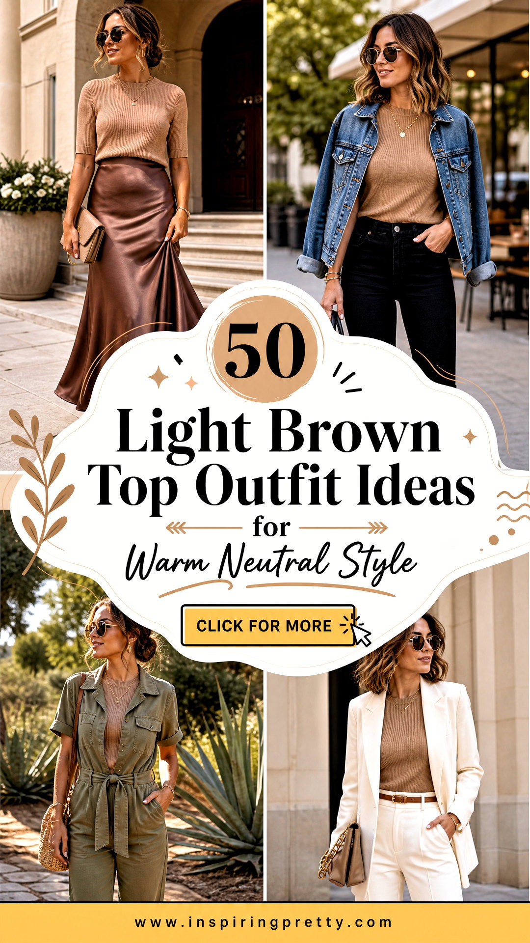 50 Light Brown Top Outfit Ideas for Warm Neutral Style - 50 Light Brown Top Outfit Ideas for Warm Neutral Style