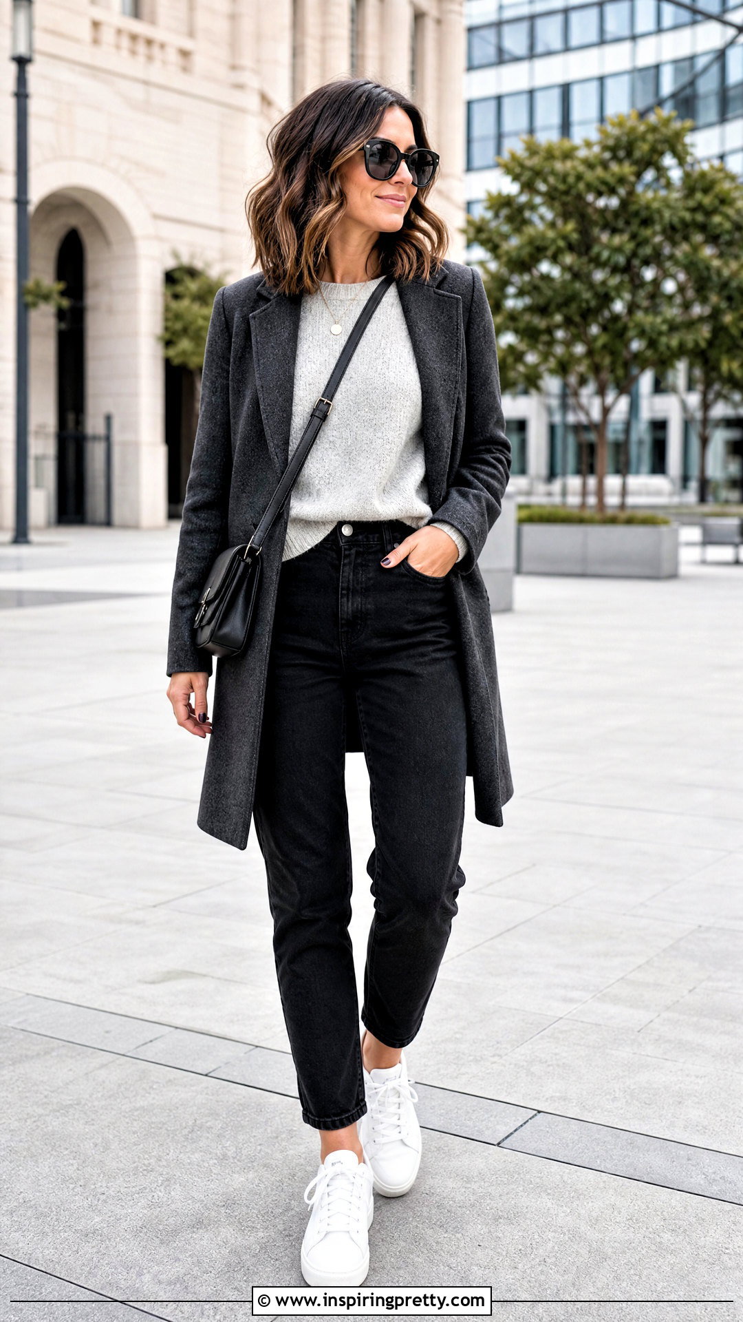 Light Gray Sweater With Black Jeans - What Color Top Goes With Black Jeans (25 Ways)
