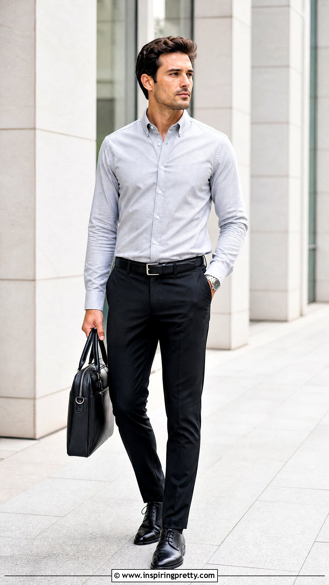 Light Grey Shirt With Black Dress Pants - 20 Grey Top Black Pants Men