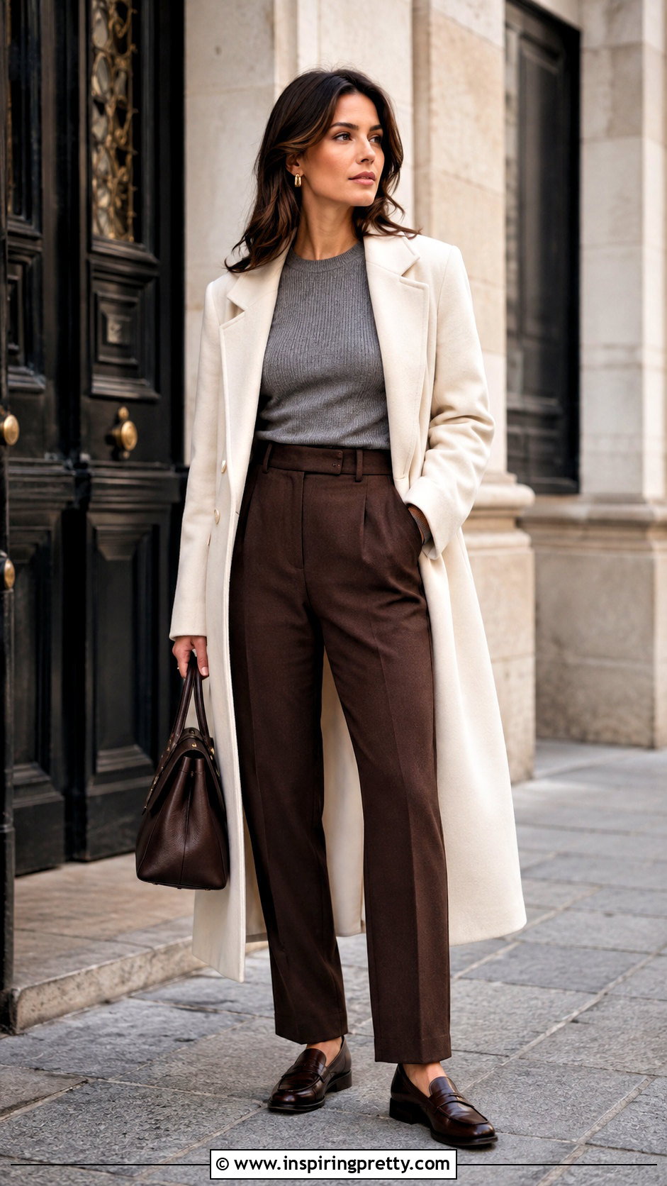 Light Grey Top With Brown Pants - 50 light grey top outfit ideas