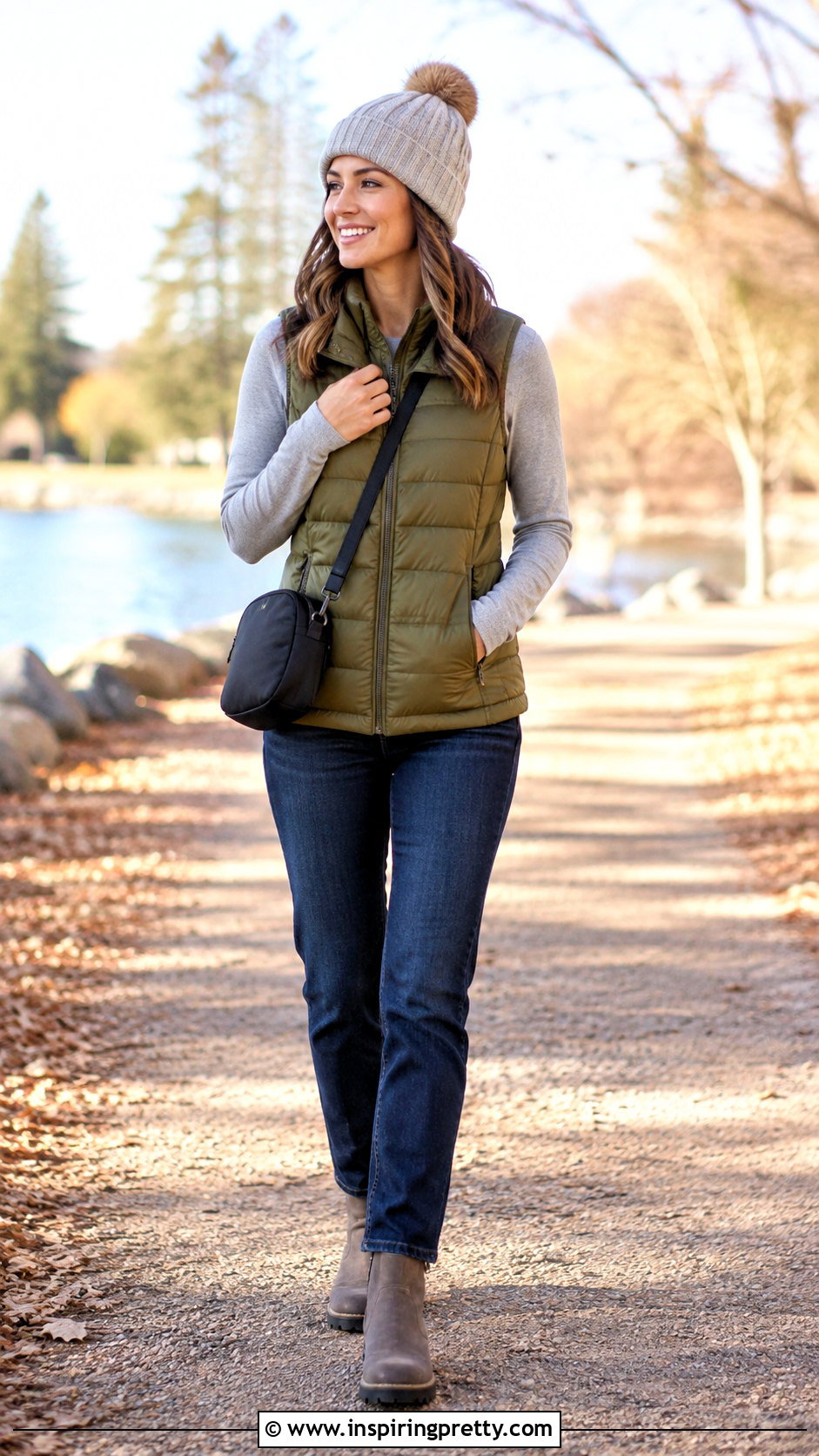 Light Grey Top With Puffer Vest - 50 light grey top outfit ideas