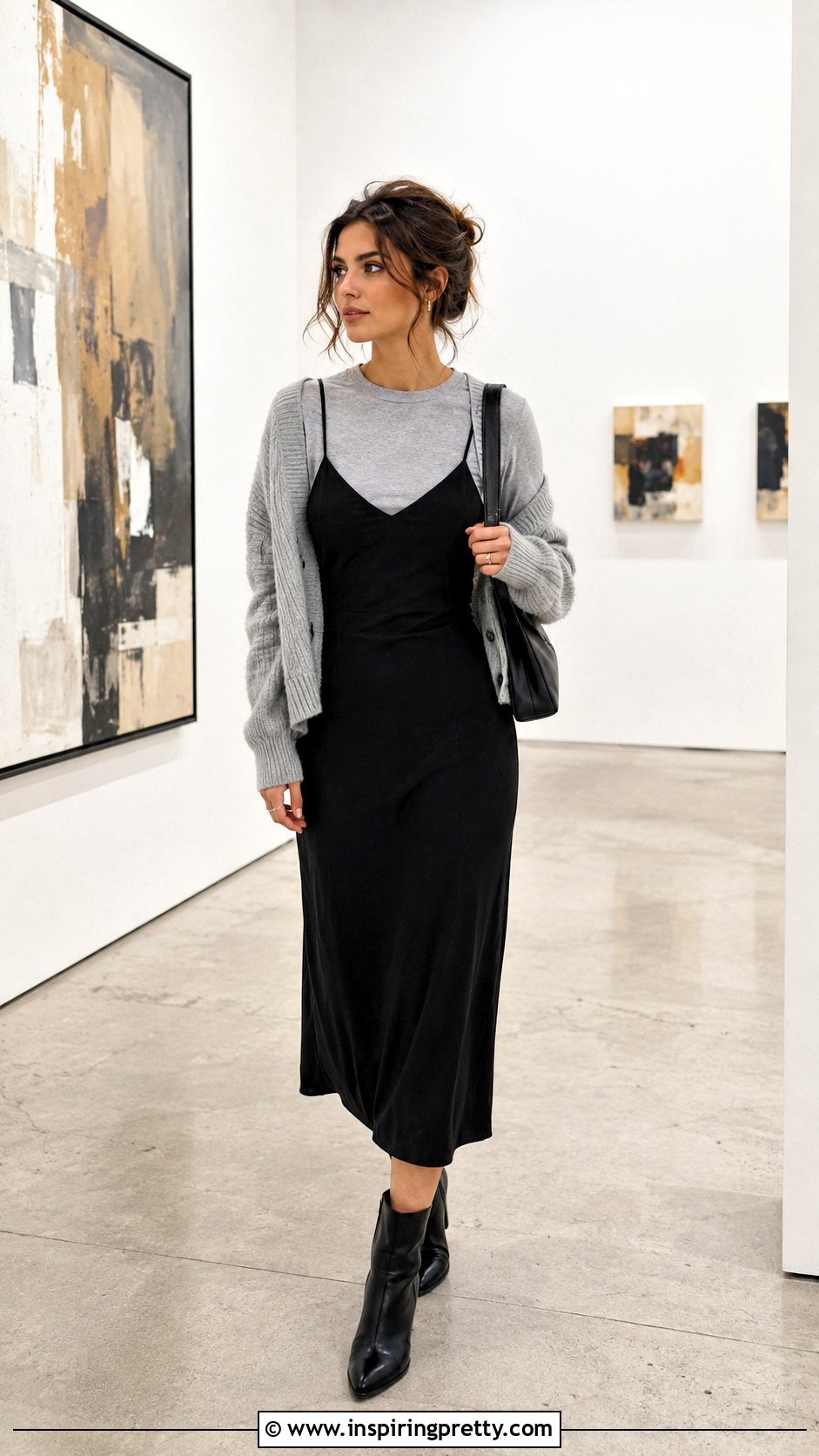 Light Grey Top With Slip Dress - 50 light grey top outfit ideas