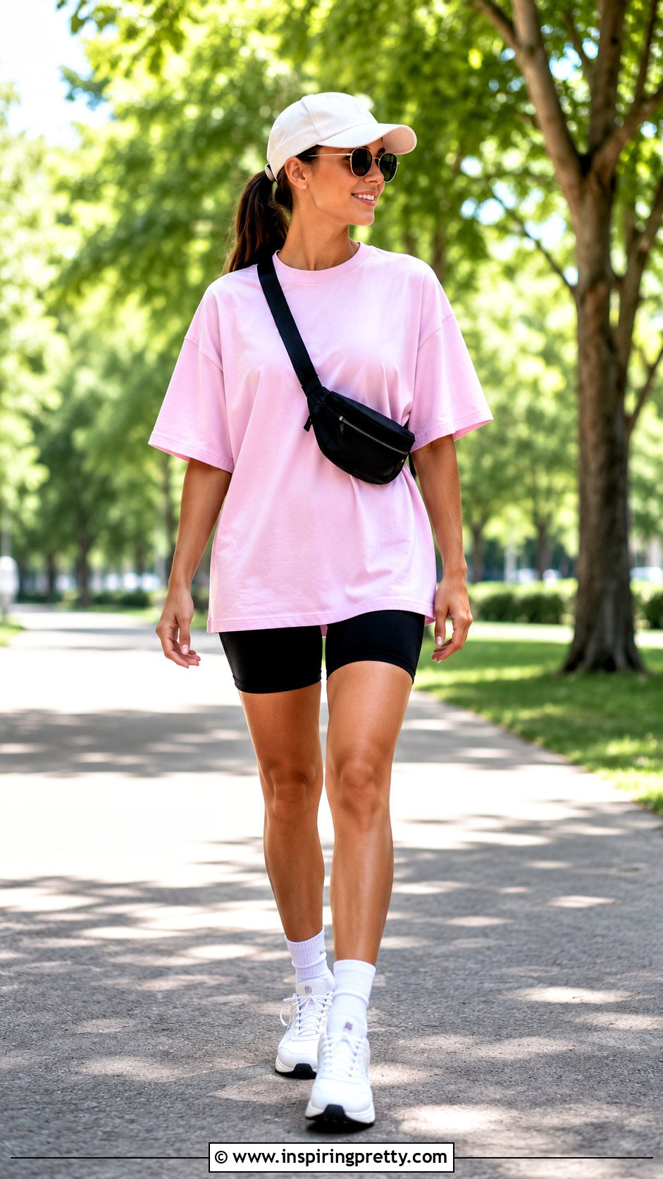 Light Pink Top With Bike Shorts - 50 light pink top outfit ideas