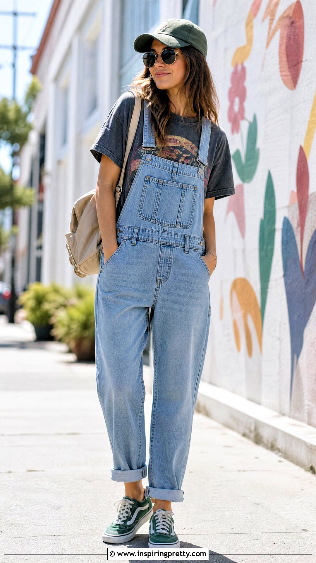 Light Wash Overalls With Graphic T Shirt - 25 Overall Top Shirt outfit ideas