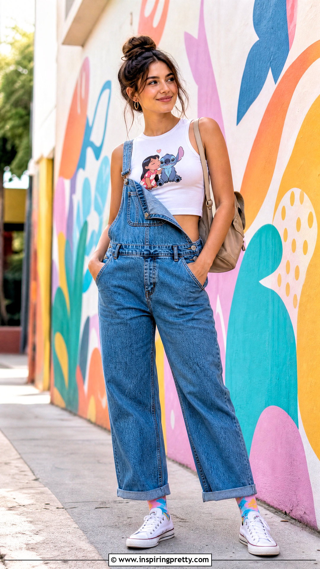 Lilo And Stitch Crop Top With Denim Overalls - 25 lilo and stitch crop top outfit ideas