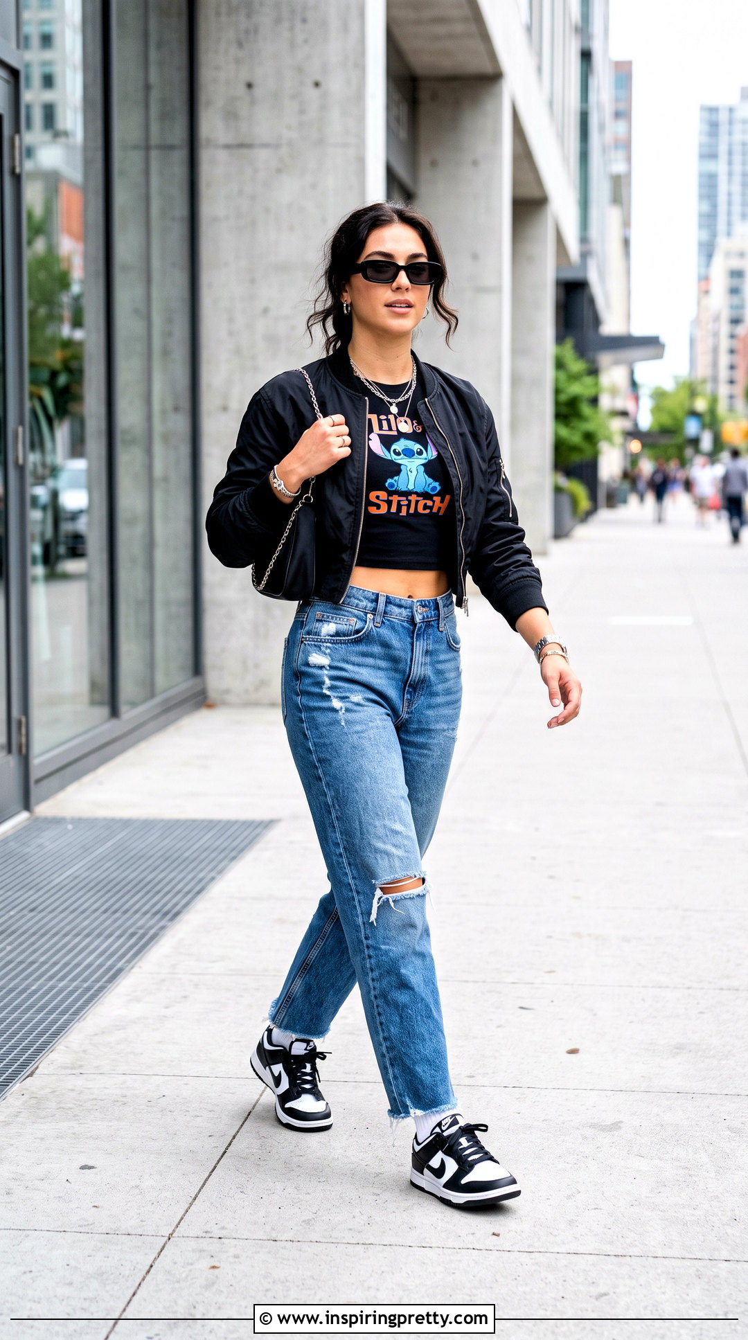Lilo And Stitch Crop Top With Distressed Jeans - 25 lilo and stitch crop top outfit ideas