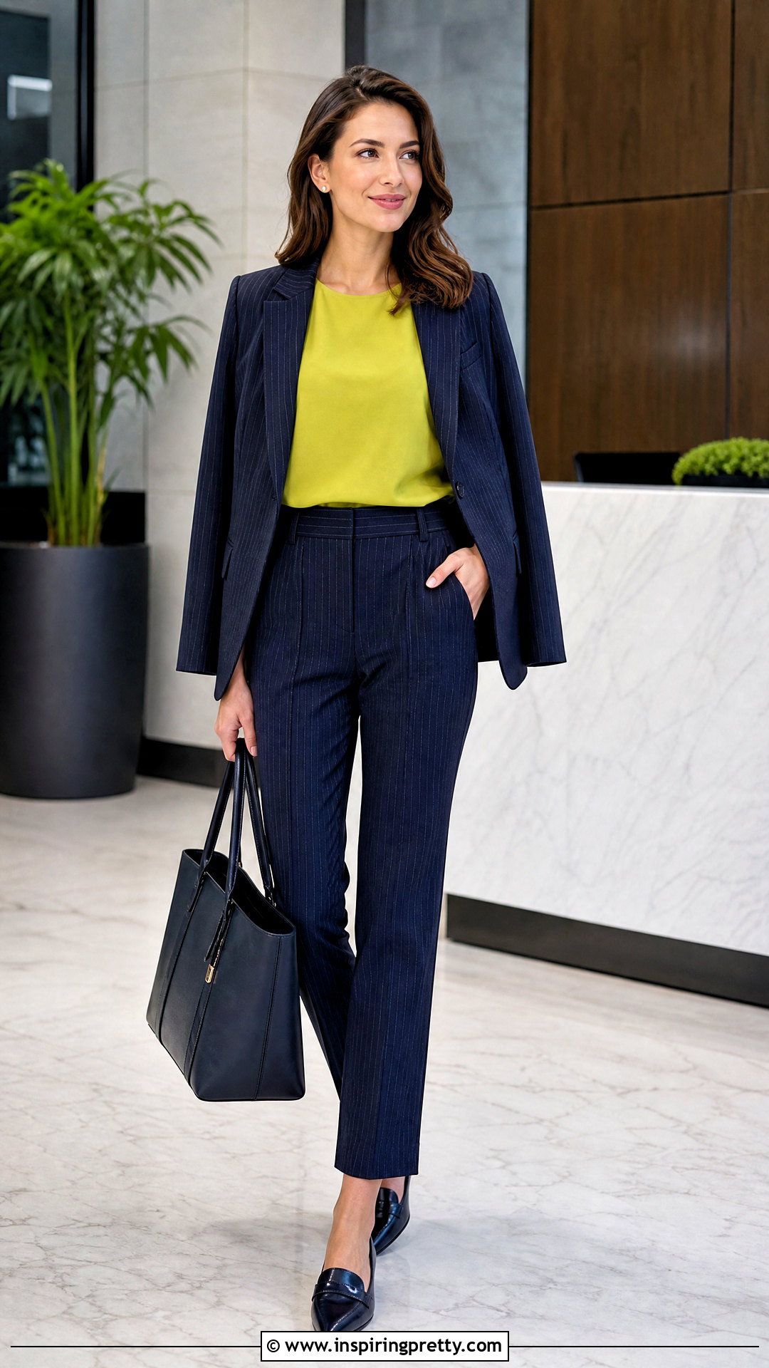 Lime Green Top With Pinstripe Trousers - 50 lime green top outfit ideas