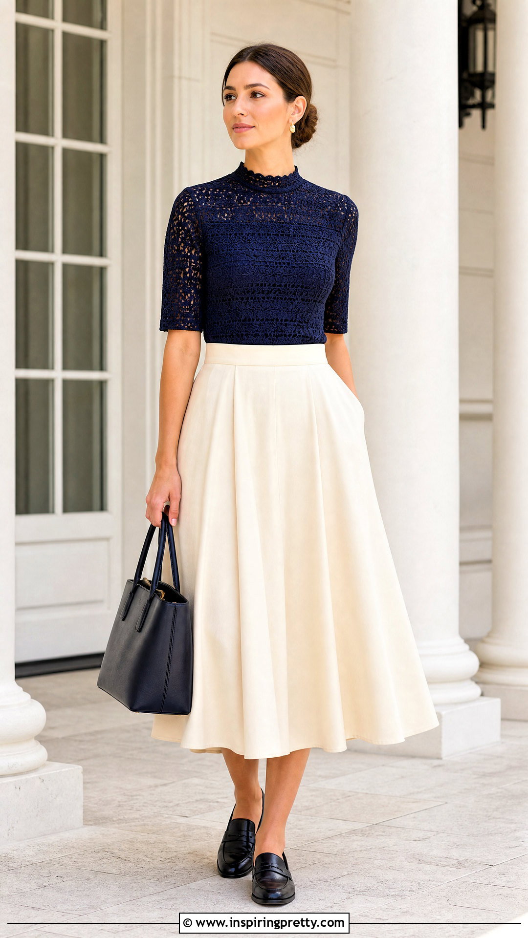 Lined Crochet Top With Modest Midi Skirt - 50 crochet top designs