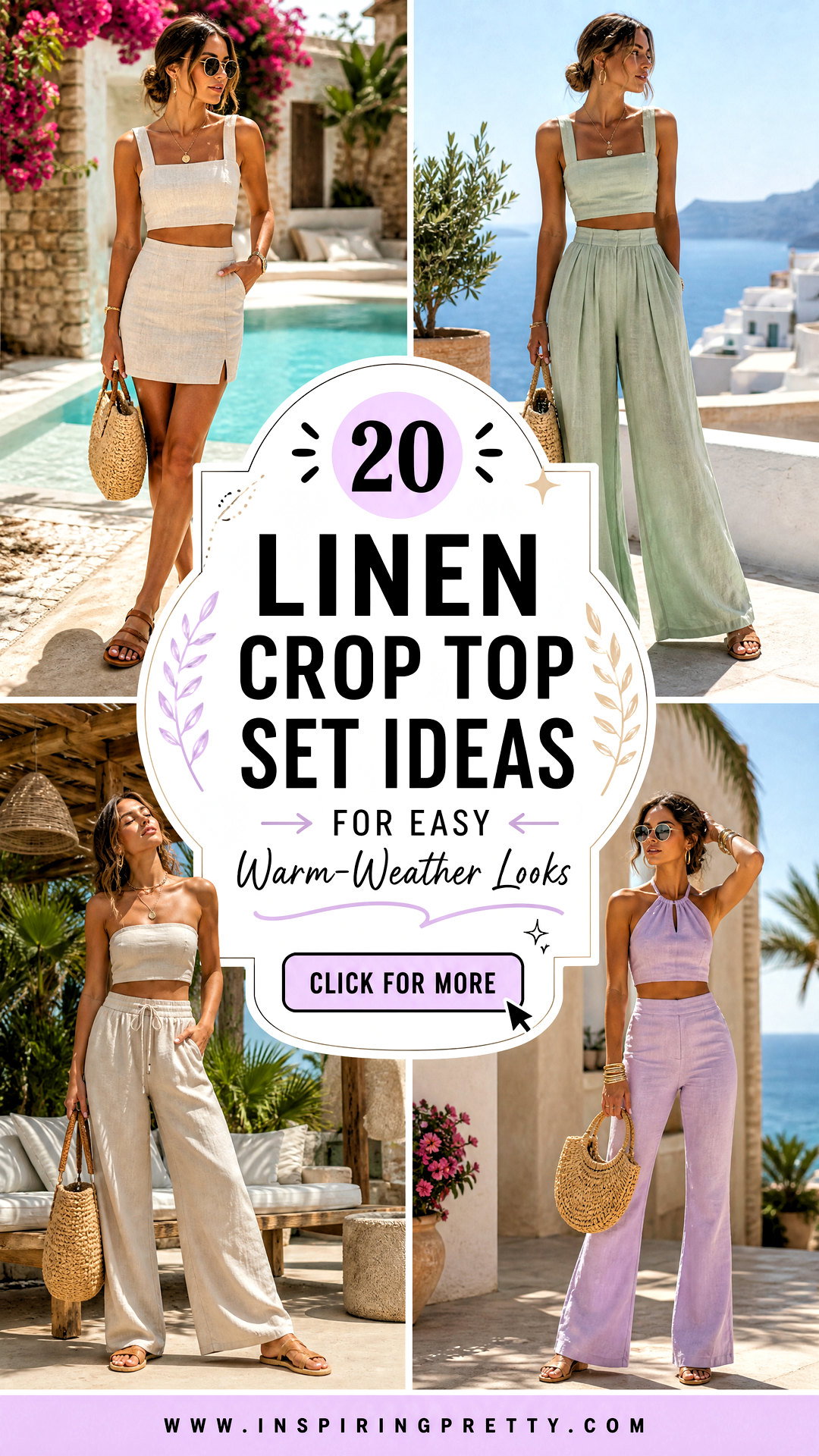 20 Linen Crop Top Set Ideas for Easy Warm-Weather Looks - 20 Linen Crop Top Set Ideas for Easy Warm-Weather Looks