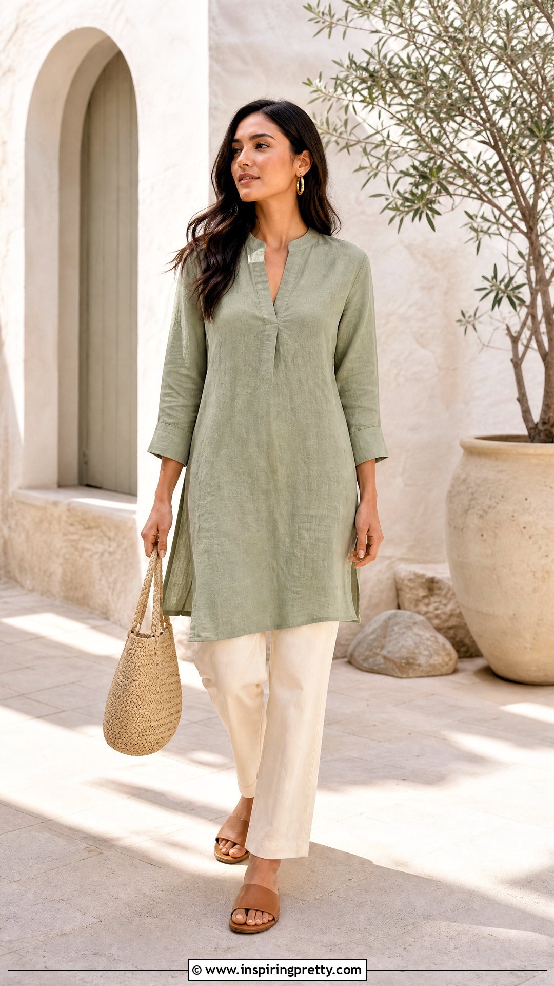 Linen Kurti With Ecru Jeans - 50 kurti tops for jeans