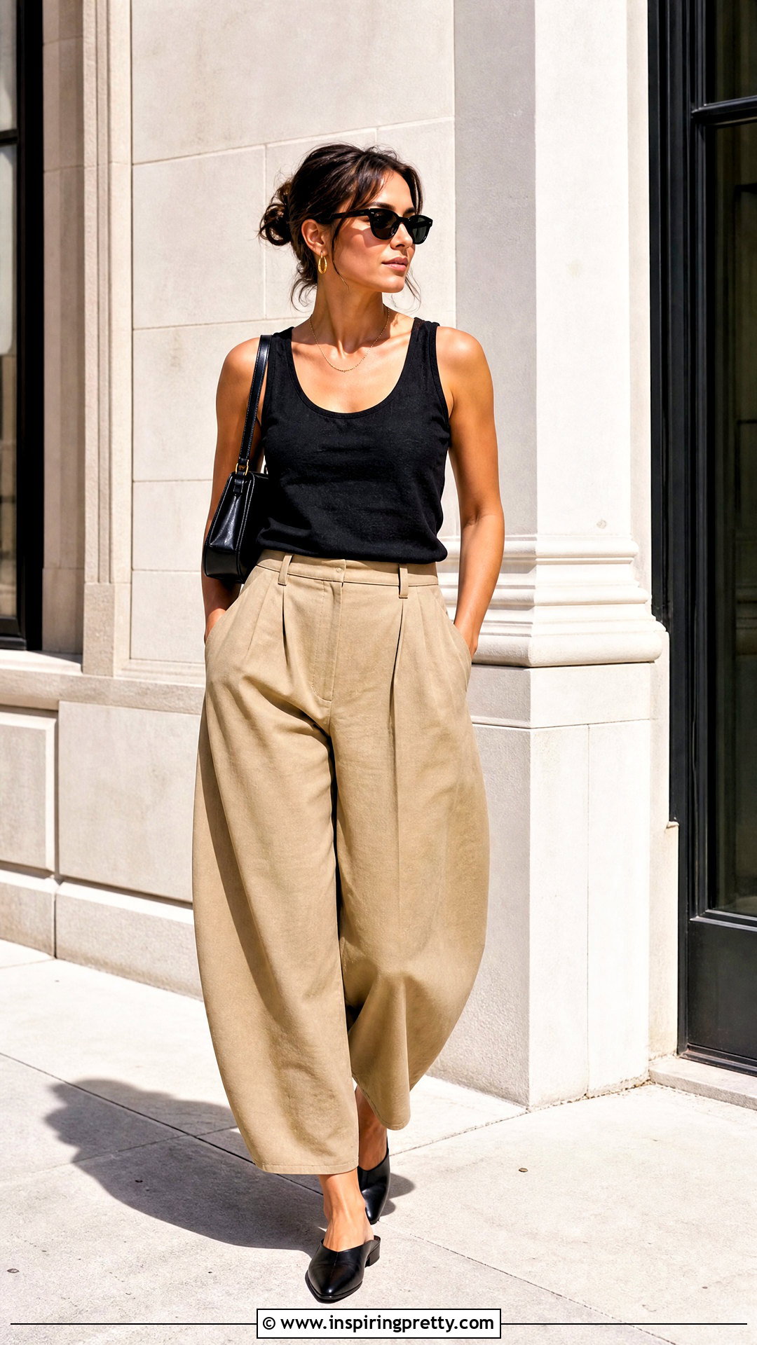 Linen Tank Top With Barrel Leg Pants - 50 linen tank top outfit ideas