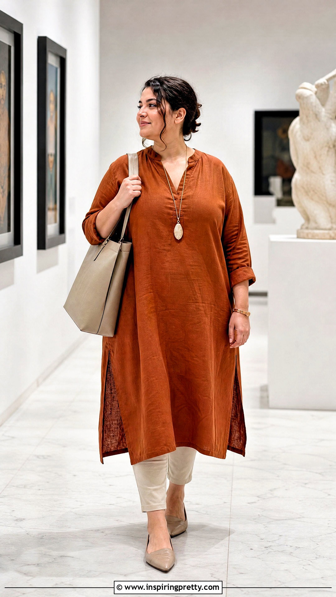 Linen Tunic Top With Slim Pants - 50 linen tops women