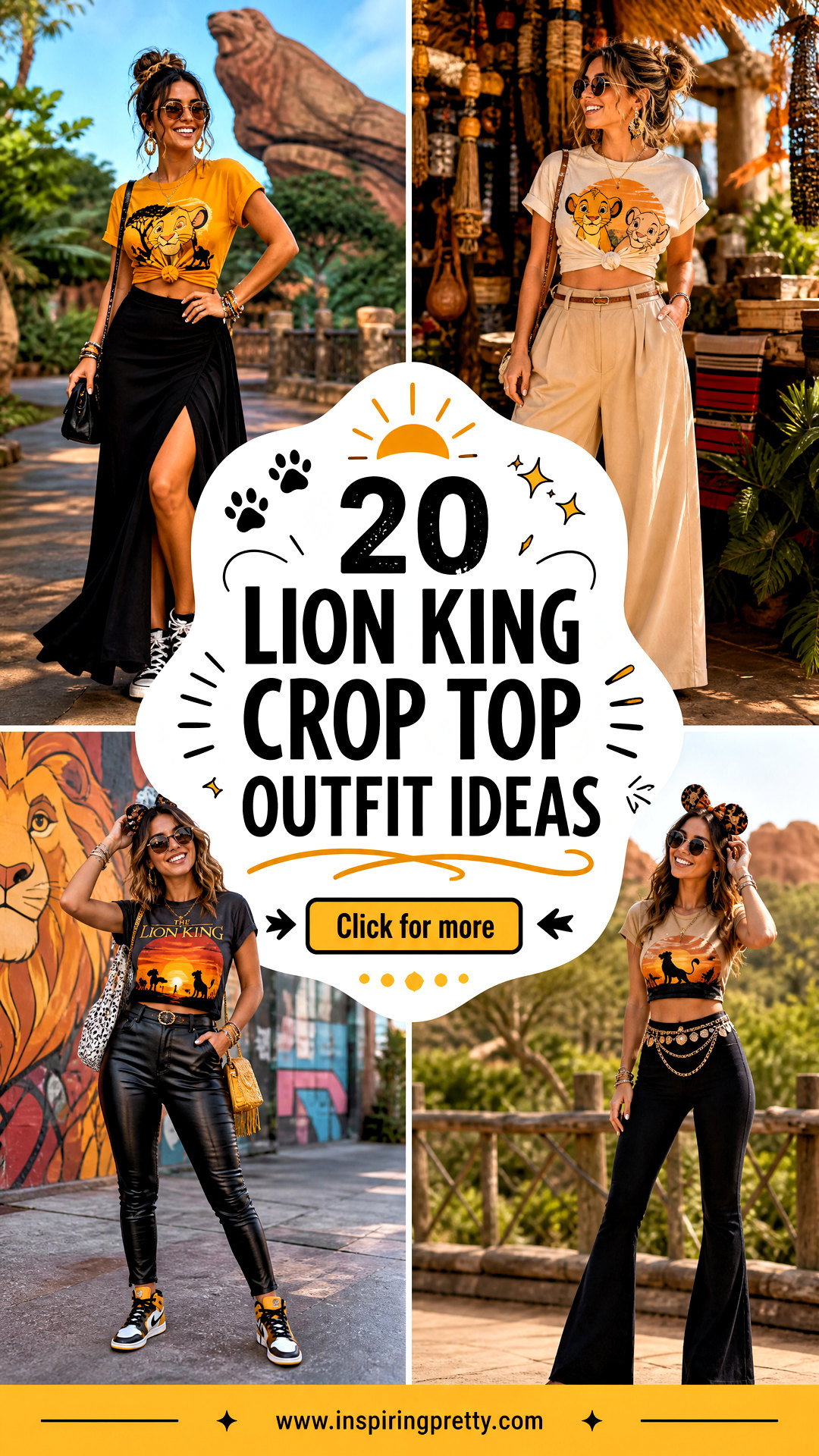 20 Lion King Crop Top Outfit Ideas for Playful Disney Style - 20 Lion King Crop Top Outfit Ideas for Playful Disney Style