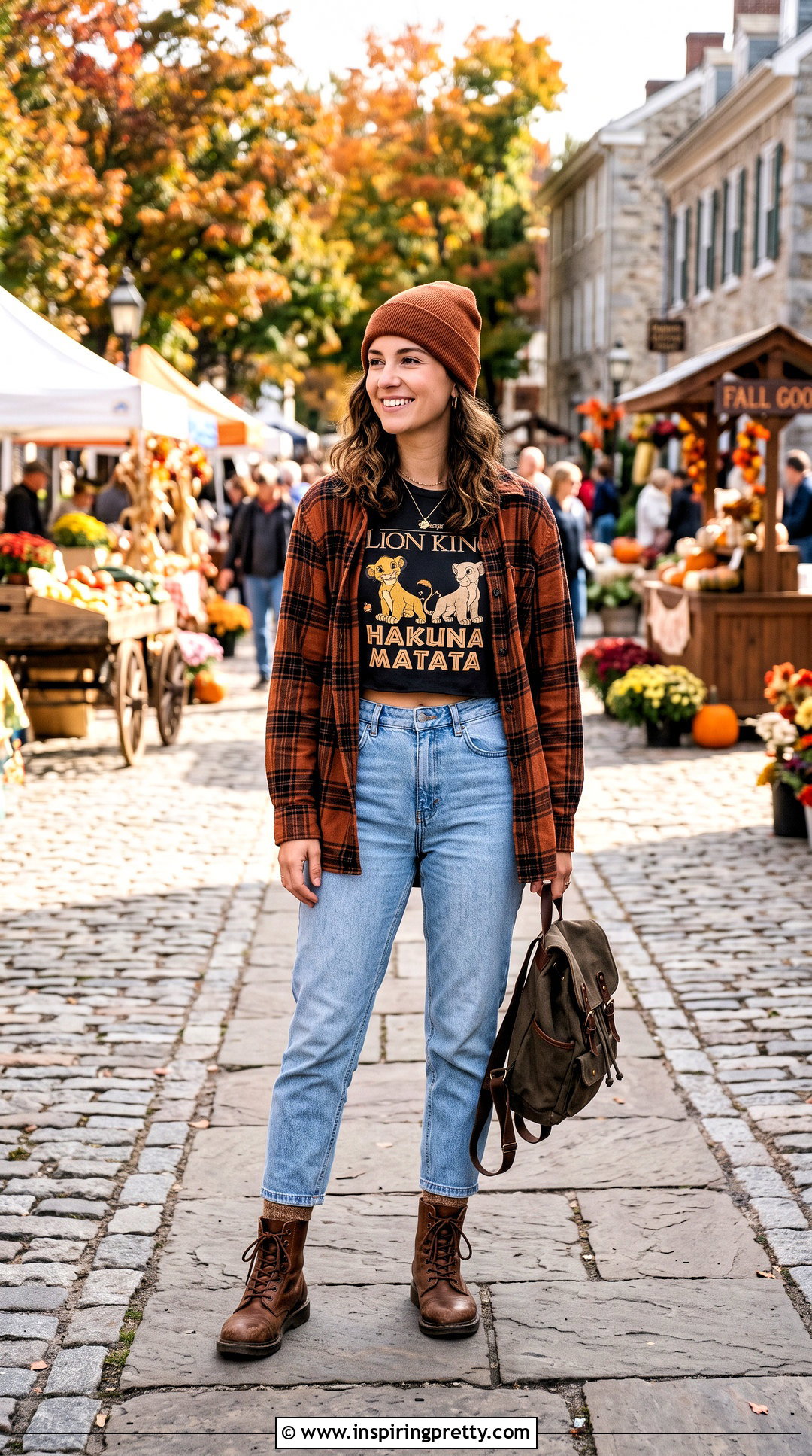 Lion King Crop Top With Flannel And Mom Jeans - 20 Lion King Crop Top outfit ideas
