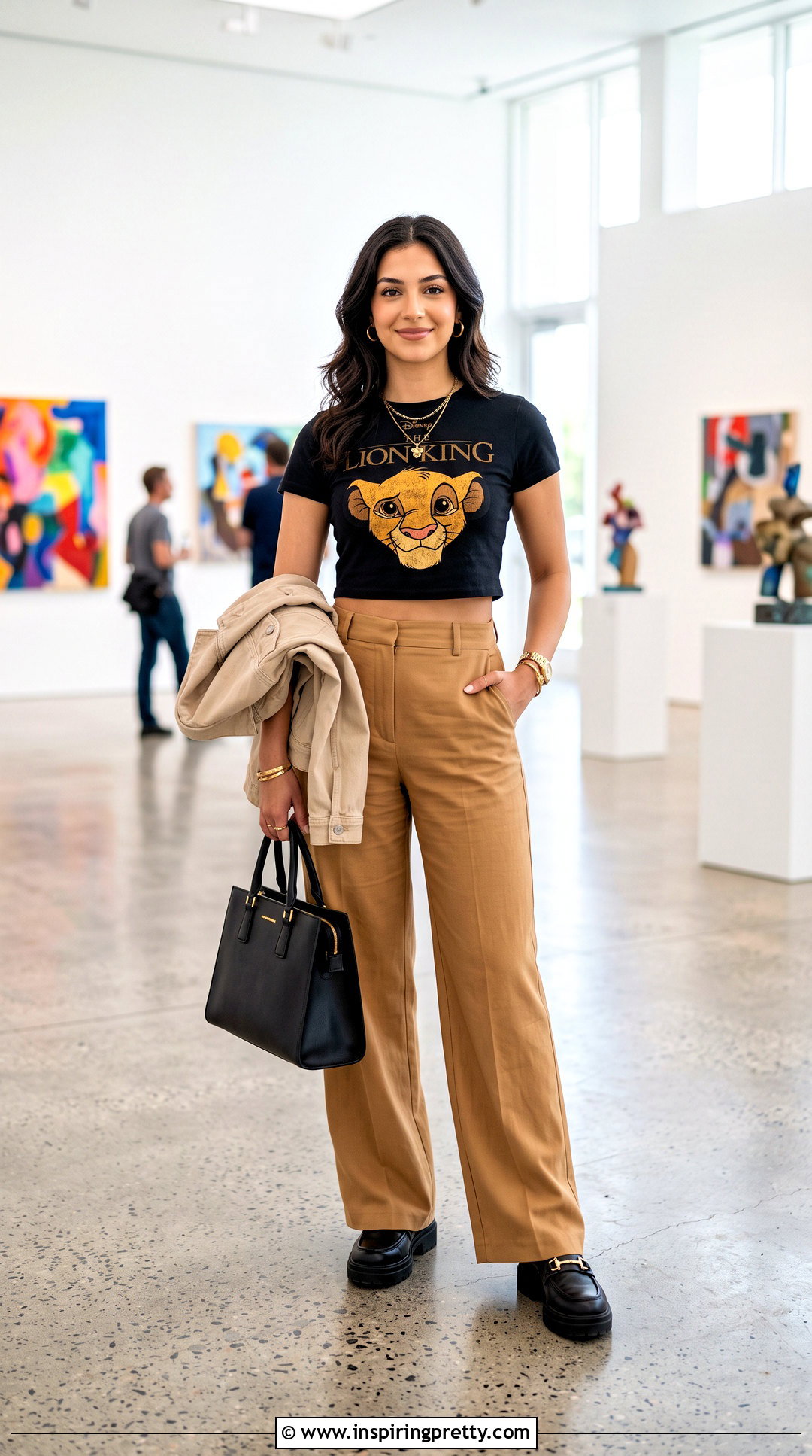 Lion King Crop Top With Wide Leg Trousers - 20 Lion King Crop Top outfit ideas