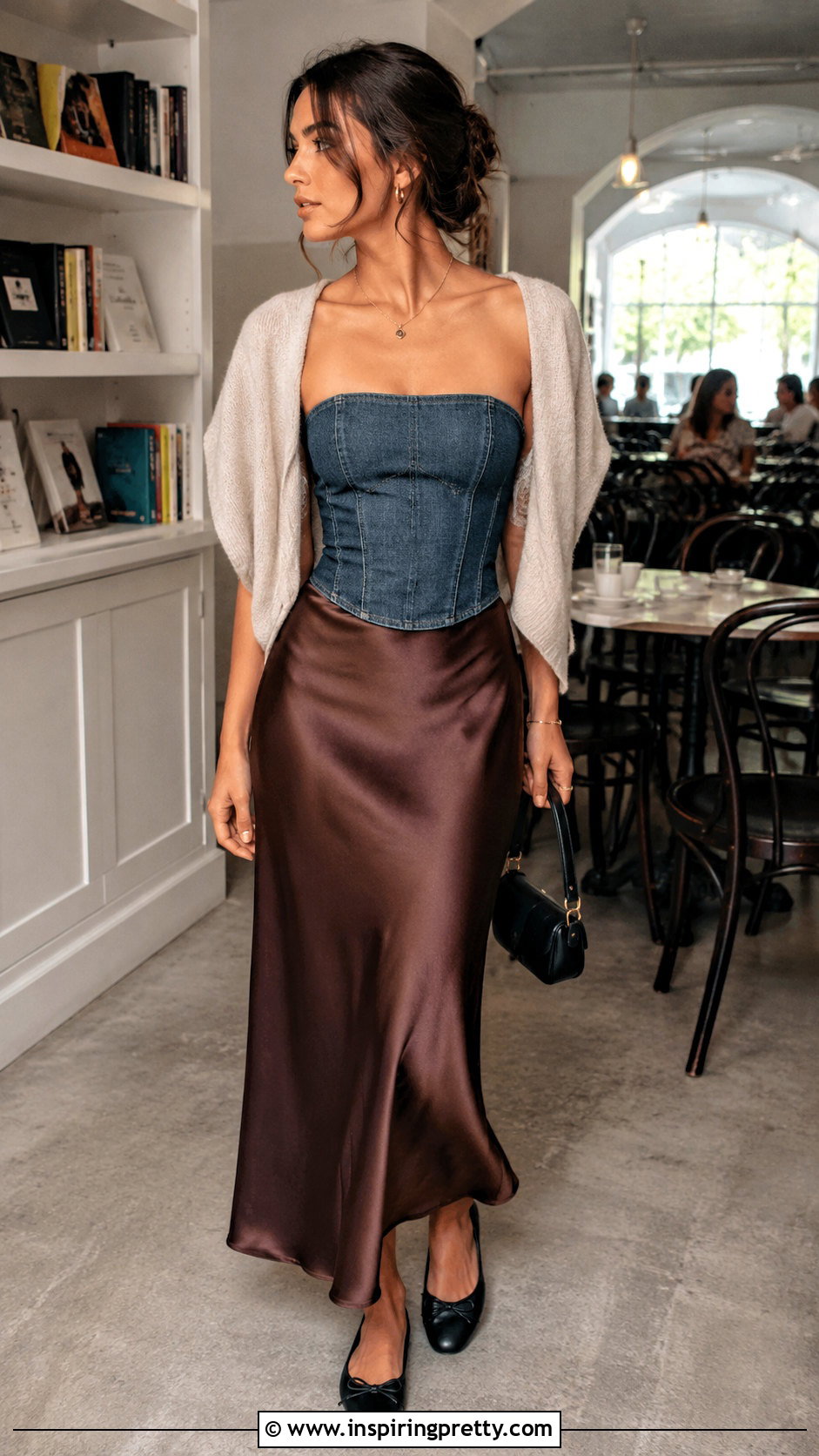 Lioness Denim Corset Top With Slip Skirt - 20 lioness denim corset top outfit ideas