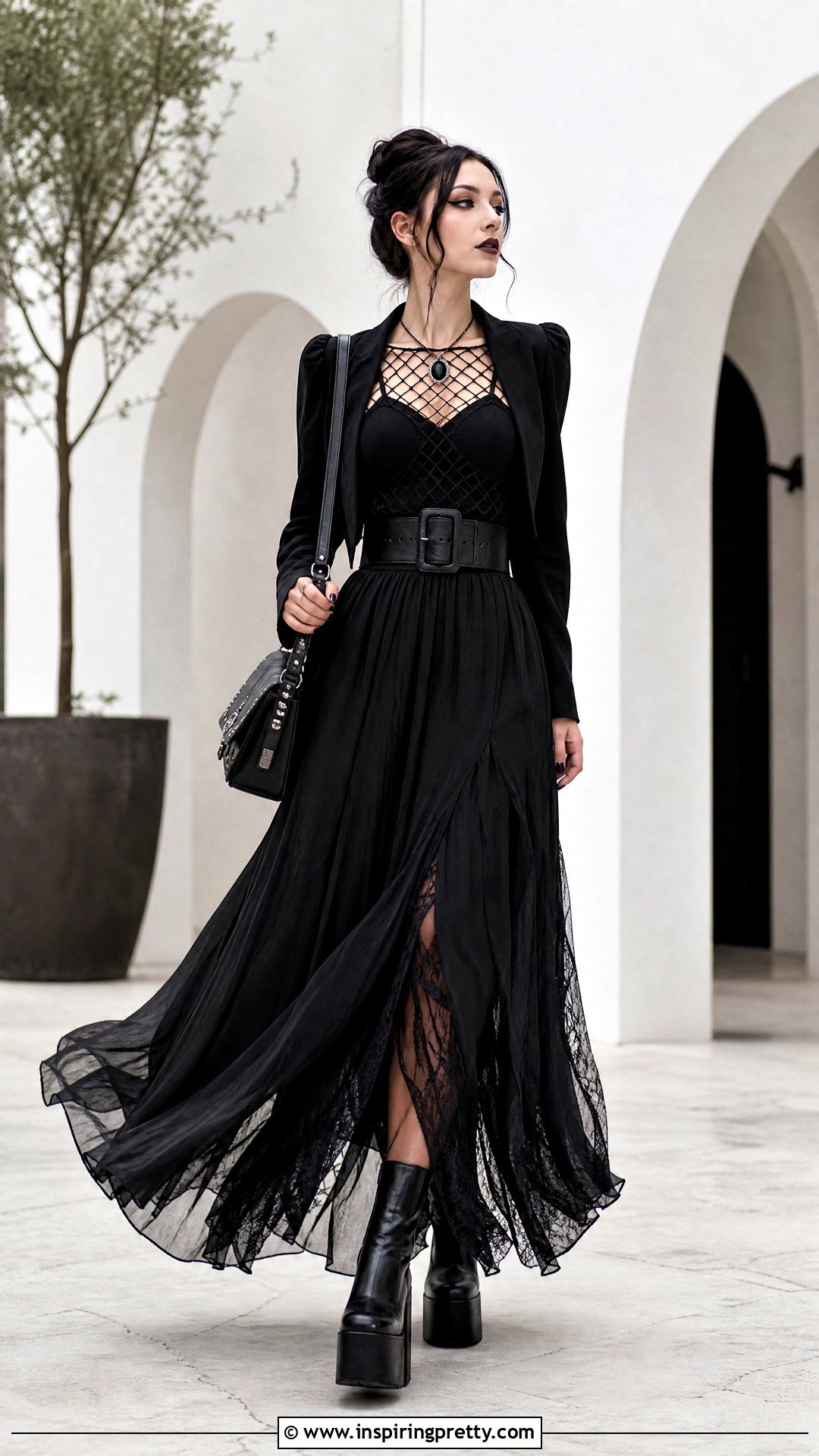 Lip Service Fishnet Top With Black Maxi Skirt - 20 Lip Service Fishnet Top outfit ideas