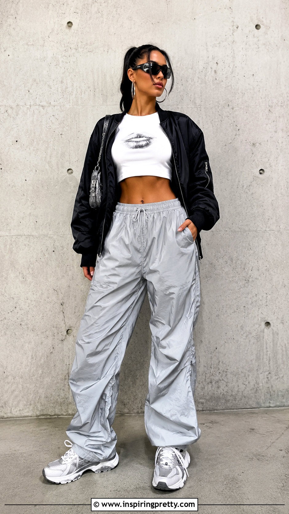 Lips Tank Top With Parachute Pants - 25 lips tank tops