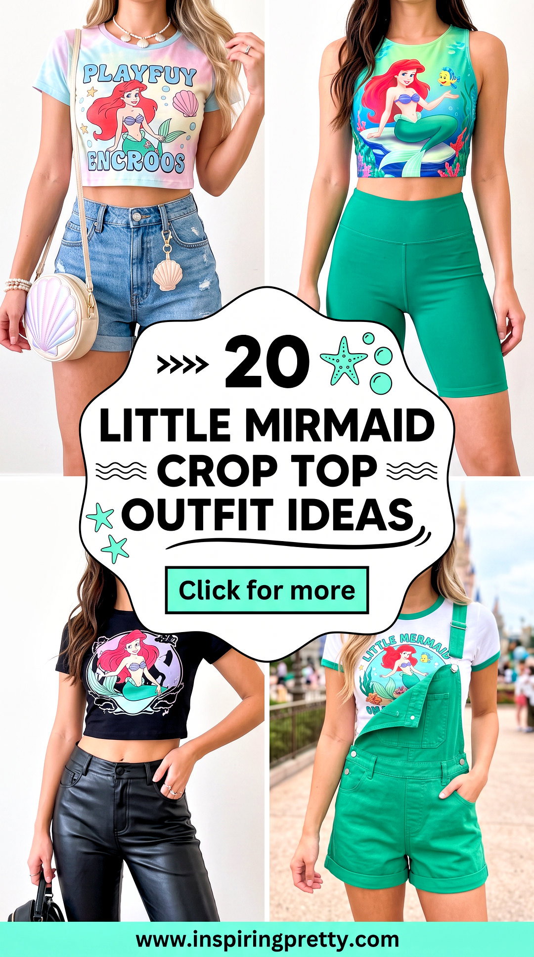 20 Little Mermaid Crop Top Outfit Ideas for Magical Disney Style - 20 Little Mermaid Crop Top Outfit Ideas for Magical Disney Style