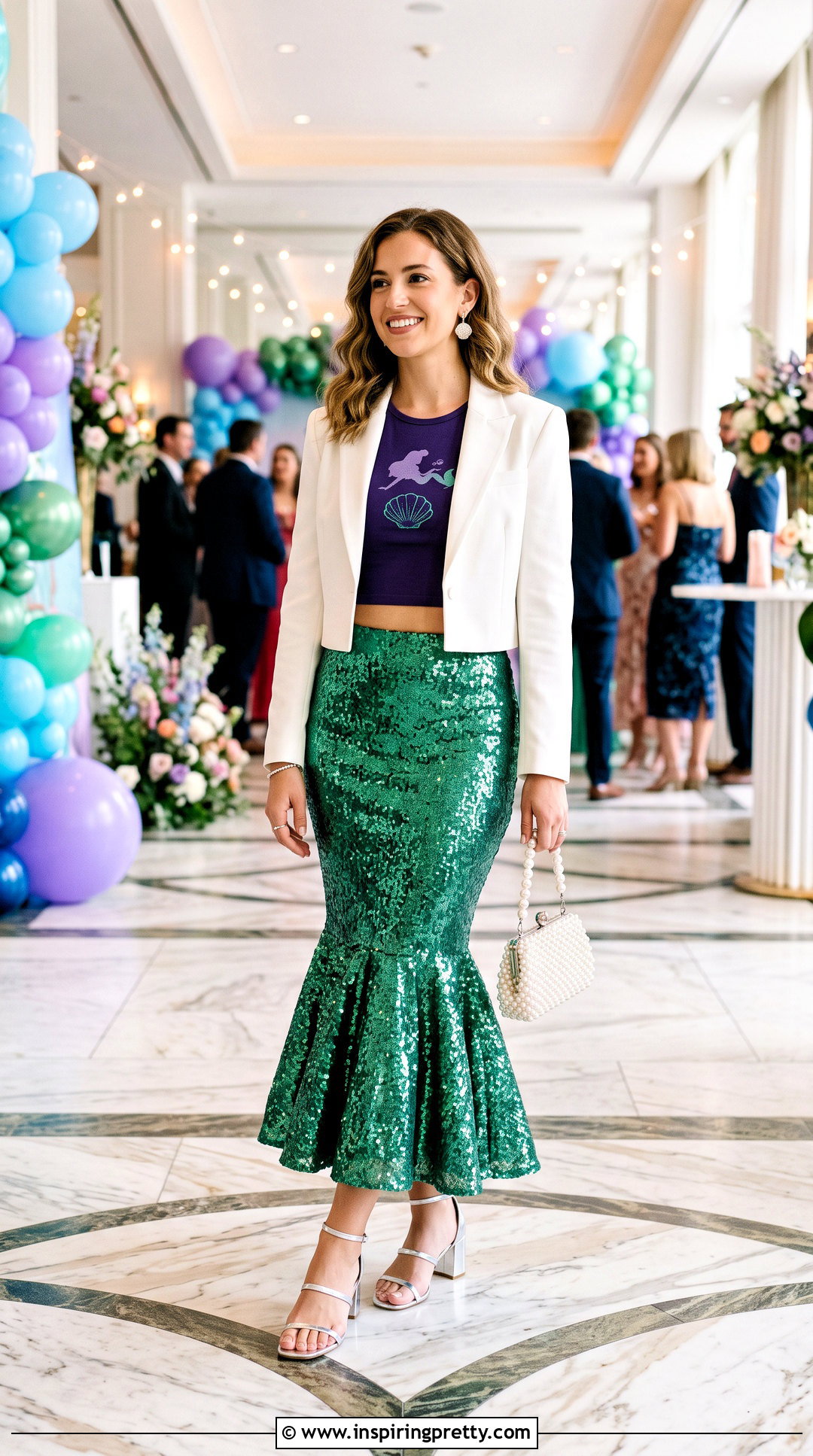 Little Mermaid Crop Top With Green Mermaid Skirt - 20 little mermaid crop top outfit ideas