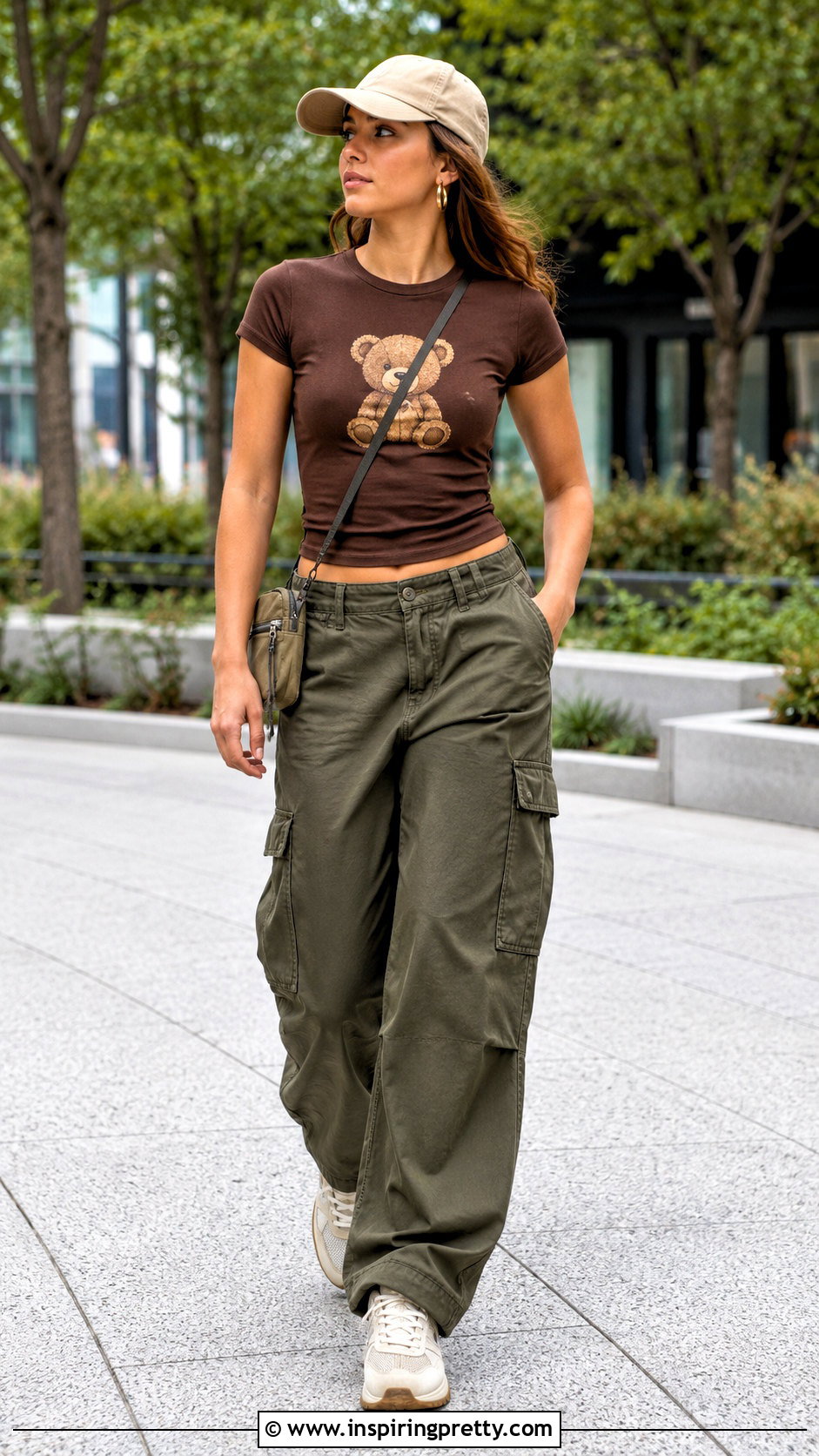 Liz And Sara Bear Baby Tee With Cargo Pants - 20 liz and sara tops outfit ideas